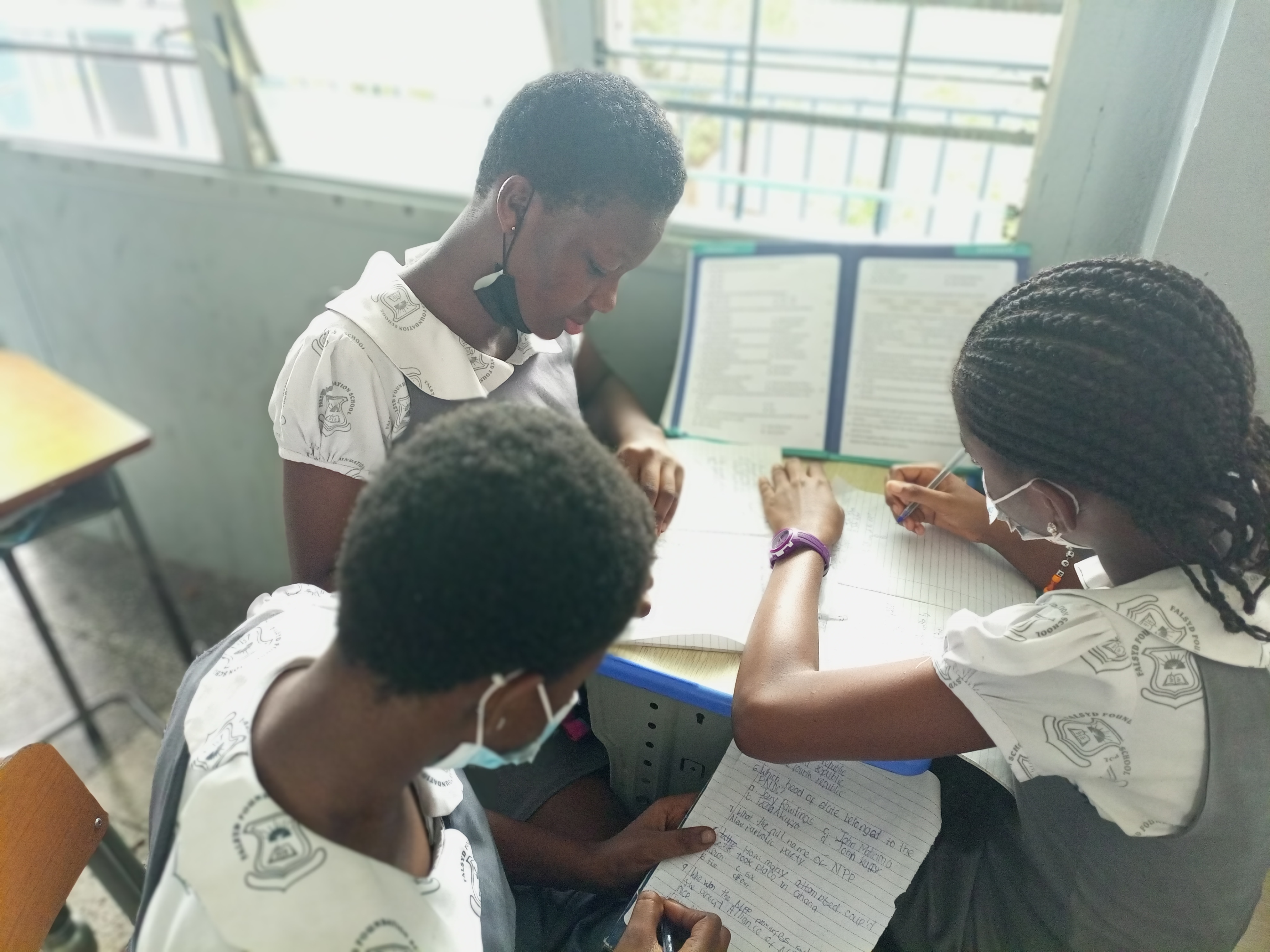 Students working together at Falsyd Foundation School