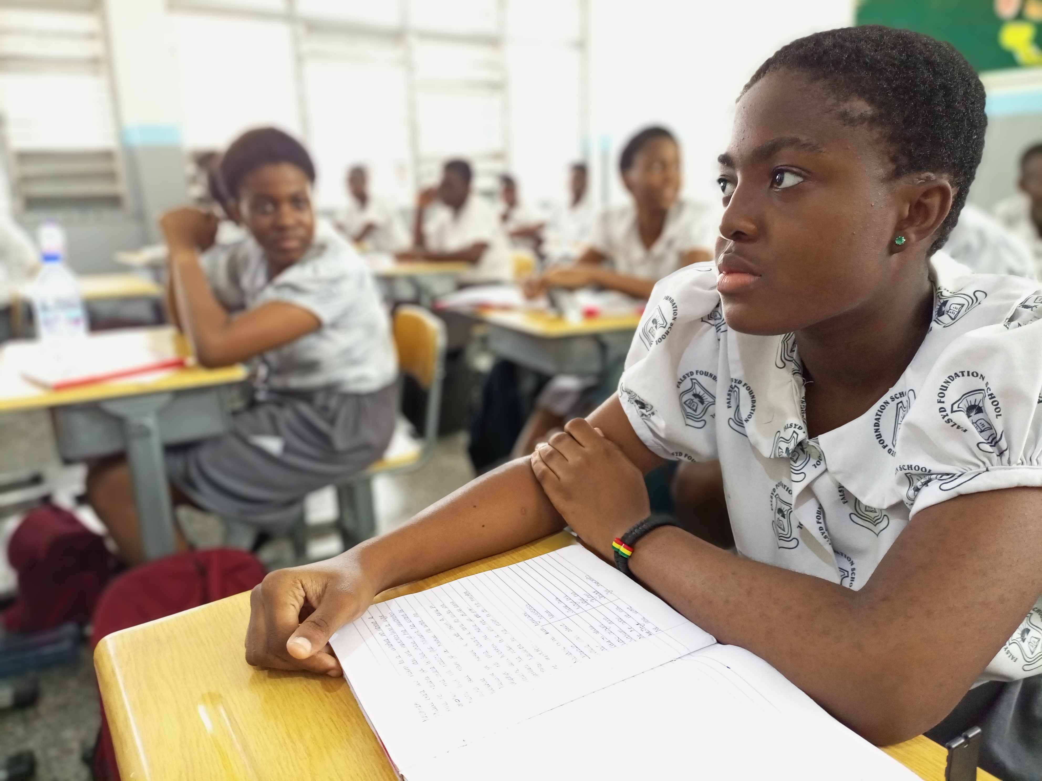 Student in class at Falsyd Foundation School