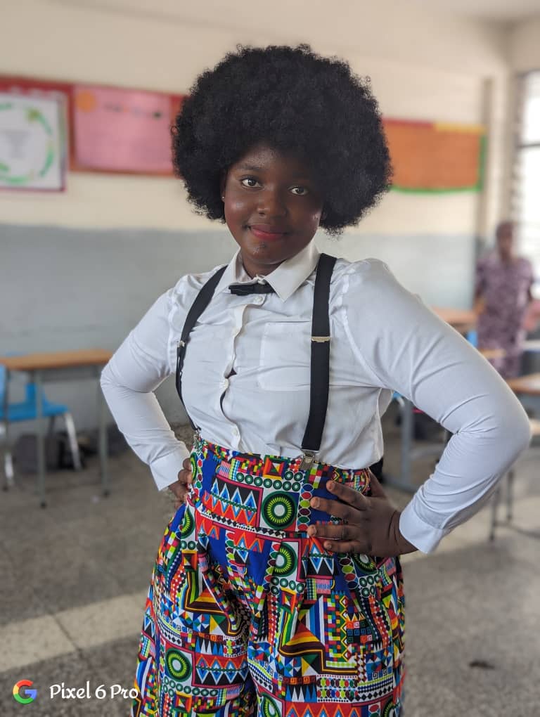 Student dressed up for Old School Day